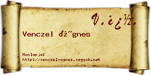 Venczel Ágnes névjegykártya