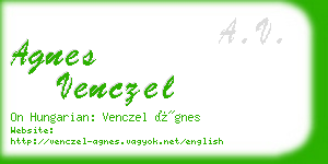 agnes venczel business card